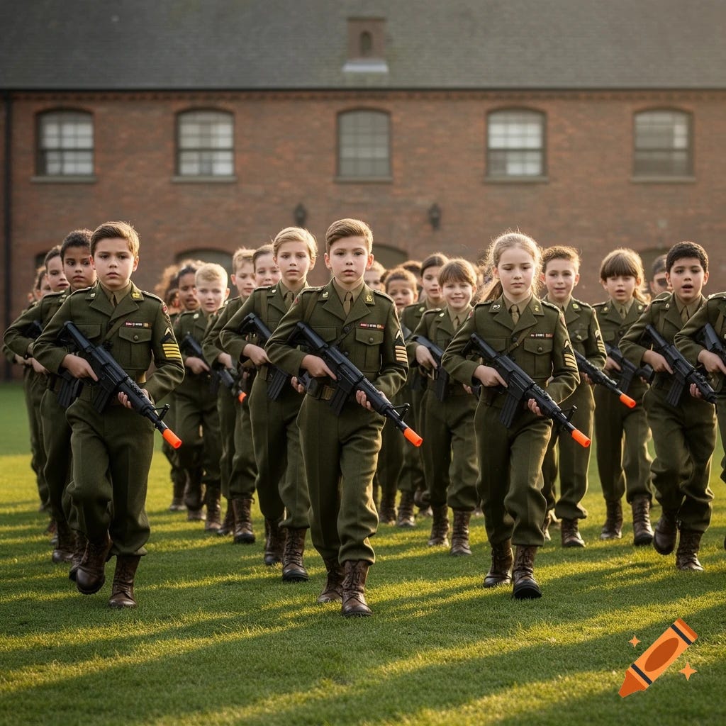 autistic kids and teenagers with Aspergers syndrome dressed up a soldiers toting rifles autistic kids and teenagers with Aspergers syndrome dressed up a soldiers toting rifles