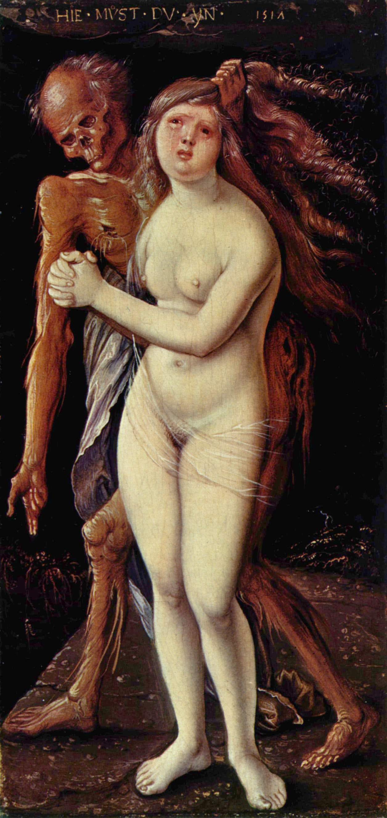 Death holding a young woman Death holding a young woman