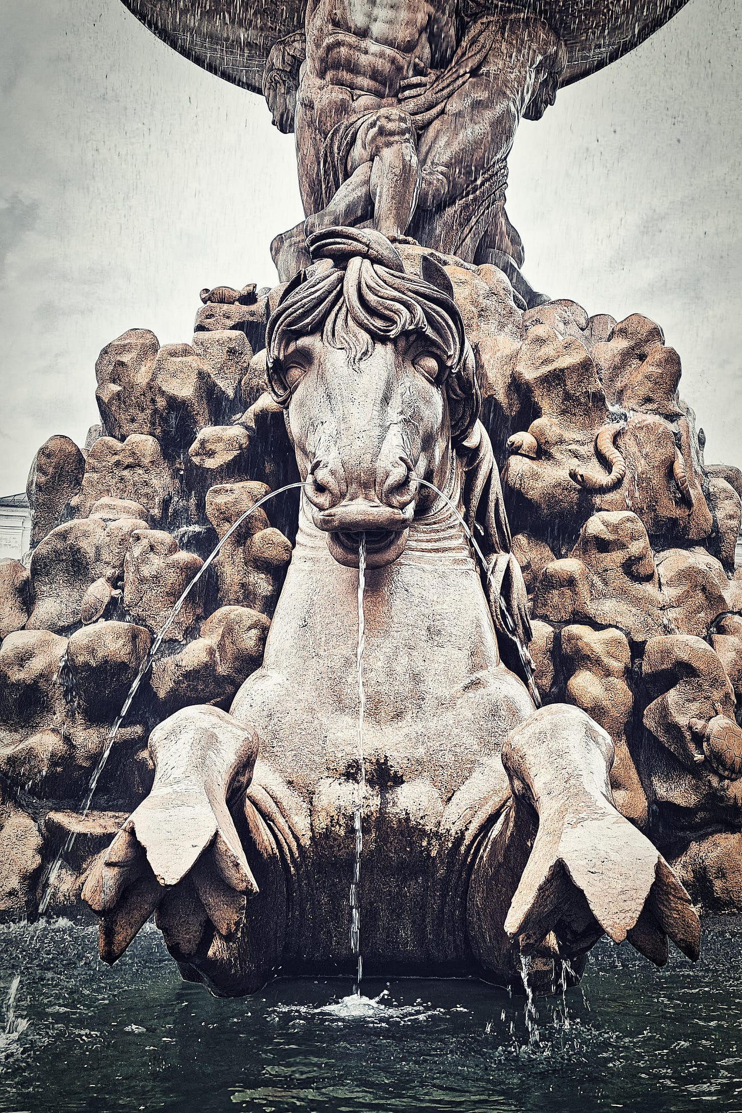 horse in fountain in Salzburg Austria