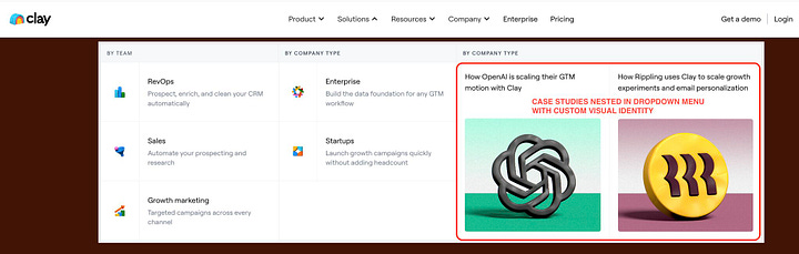 How Clay stacks social proof in their landing pages