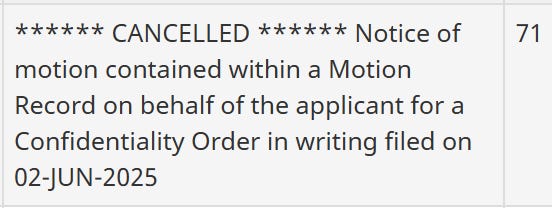 Docket #71:  Supposed Confidentiality Order  (Censorship)