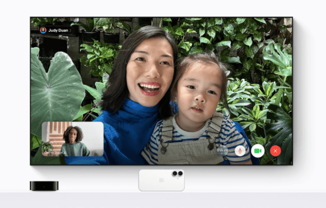 With Continuity Camera, users can make FaceTime calls right from the big screen.
