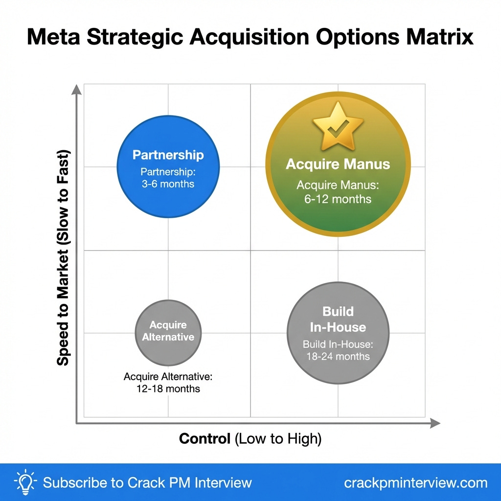 Meta-ManusAI Acquisition Matrix for Alternatives | Crack PM Interview
