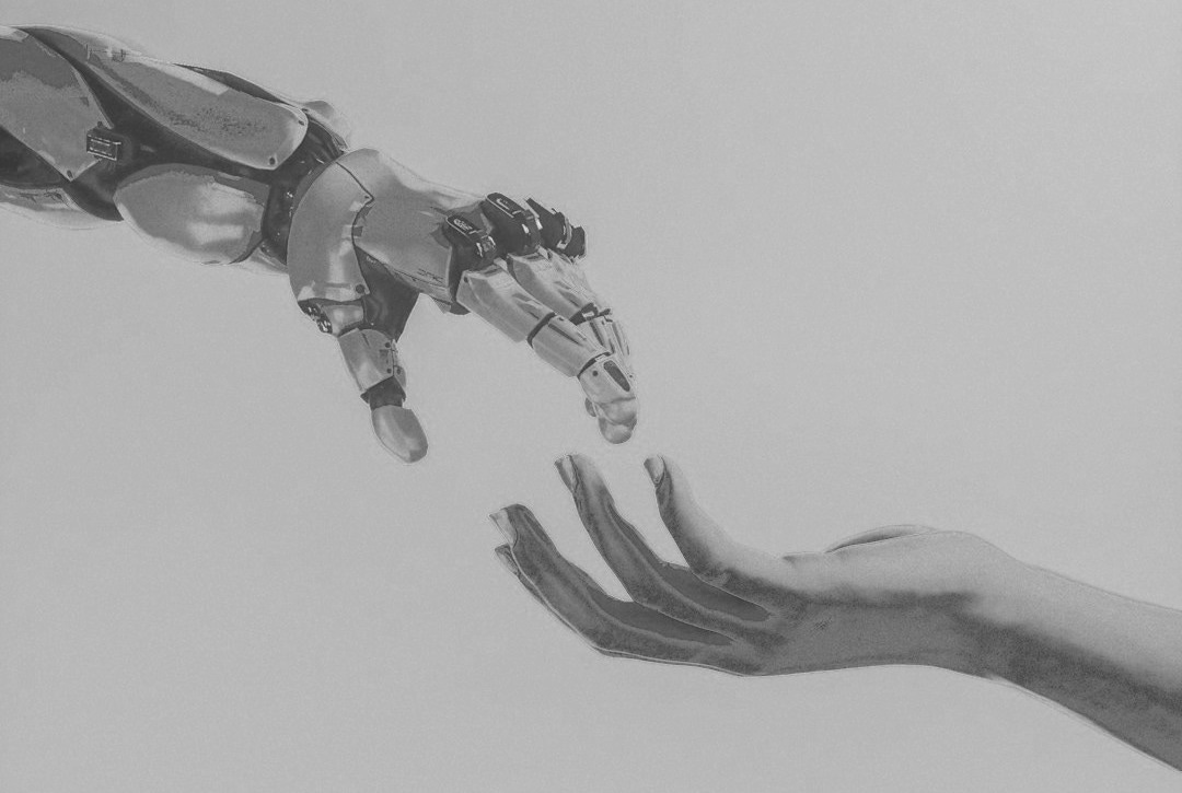 two hands reaching for a flying object in the sky