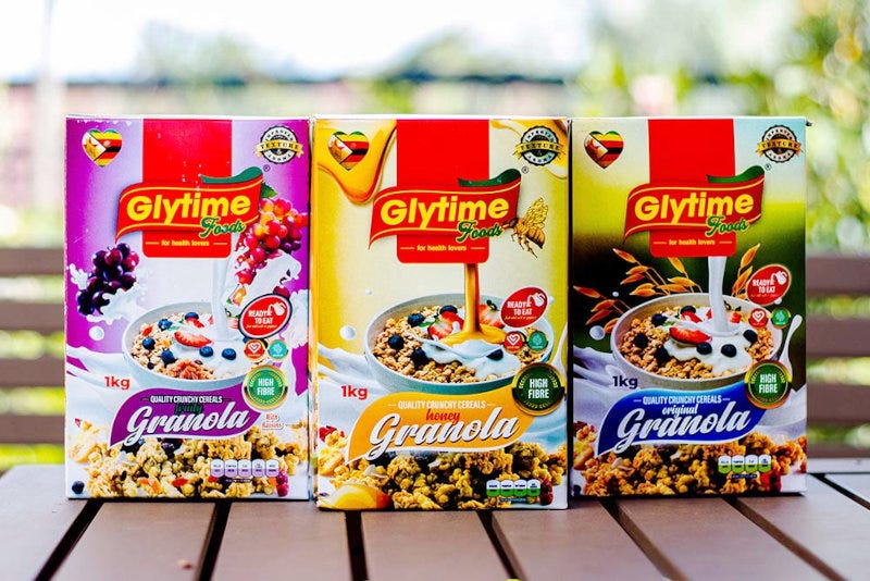 A selection of Glytime's granola products A selection of Glytime's granola products