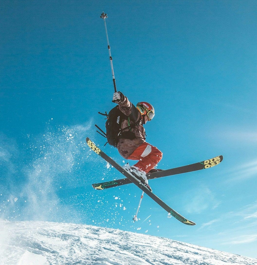 man skiing on land man skiing on land