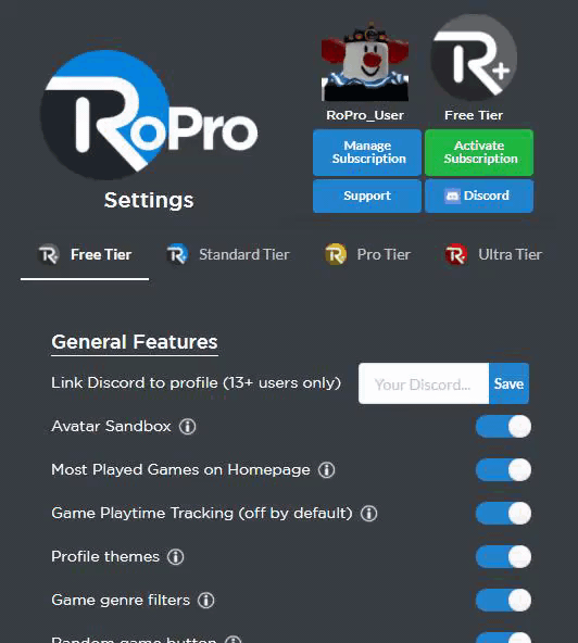RoPro - Roblox Chrome Extension