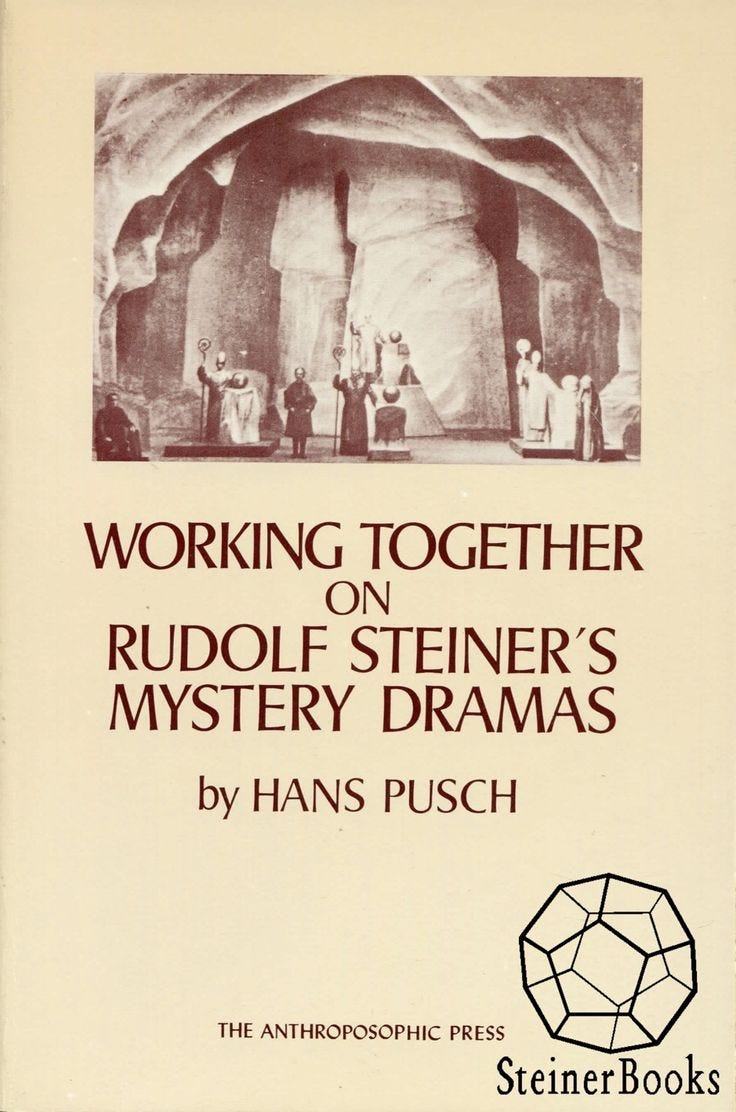 This may contain: an old book with the title working together on riddle - steiner's mystery drama This may contain: an old book with the title working together on riddle - steiner's mystery drama