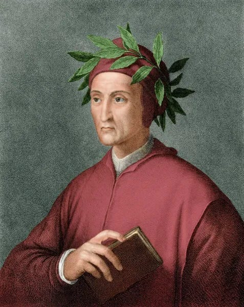 Dante Alighieri Crowned with Laurel, Digitally Colored Print. Art ...