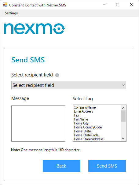 GitHub - AdvaiyaLabs/Constant-Contact-with-Nexmo-SMS: An app to send SMS to  Constant Contact Campaign contact list