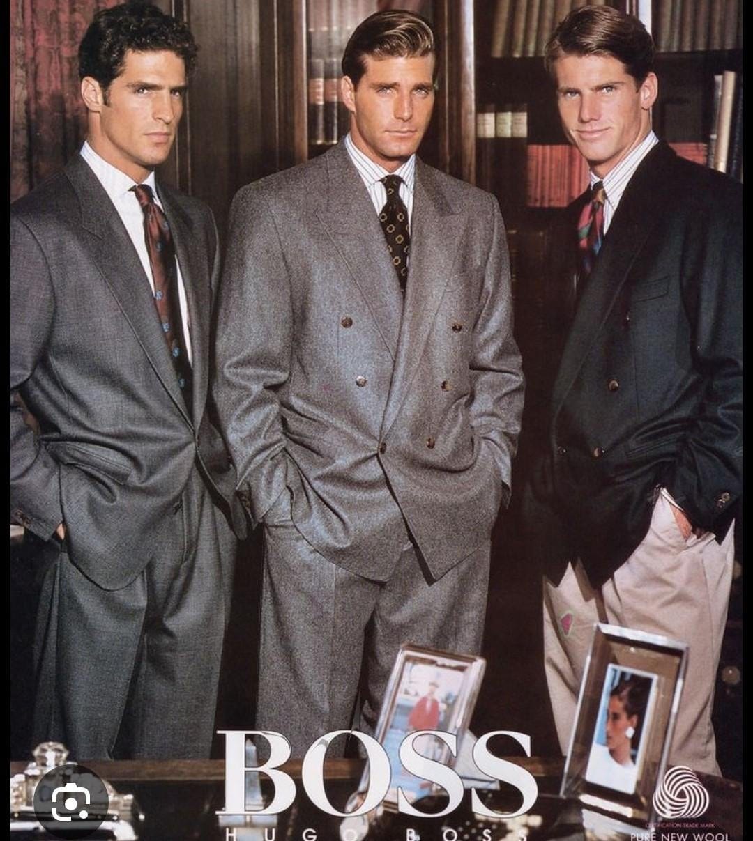 Does anyone know the models of these Hugo Boss suits from the '80s? :  r/VintageFashion