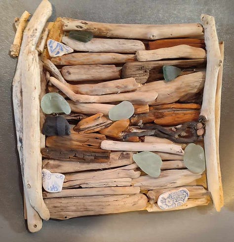 Driftwood panel creations by Buckhaven Arts & crafts club members
