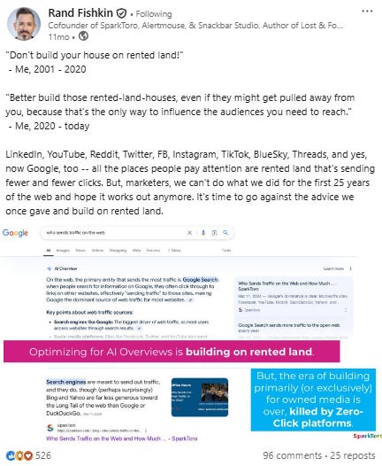 Rand Fishkin talking about building on rented land Rand Fishkin talking about building on rented land