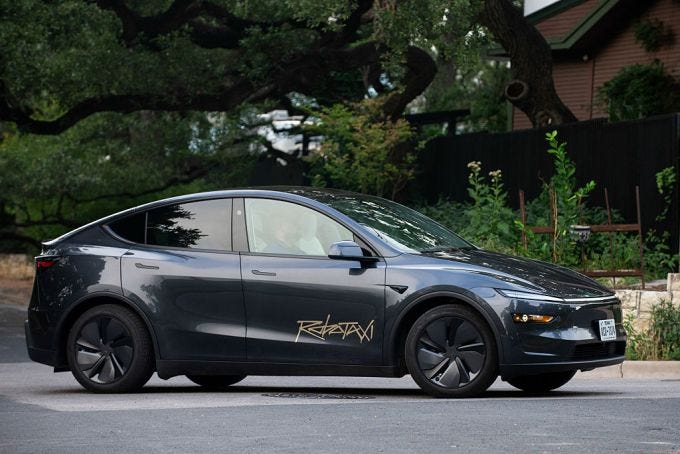 A Tesla Inc. robotaxi A Tesla Inc. robotaxi