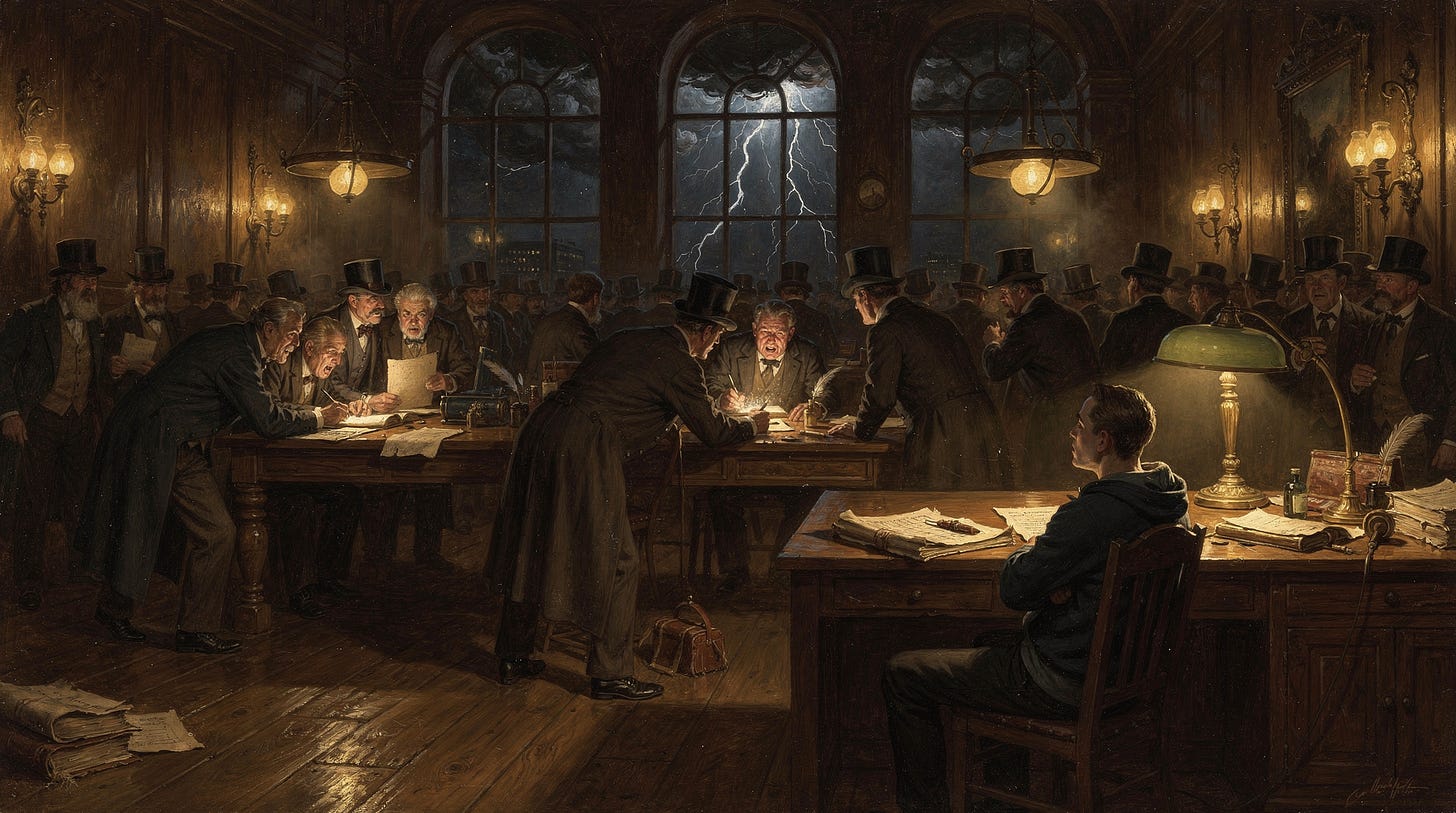 A lone trader working late at night, Renaissance oil painting style A lone trader working late at night, Renaissance oil painting style