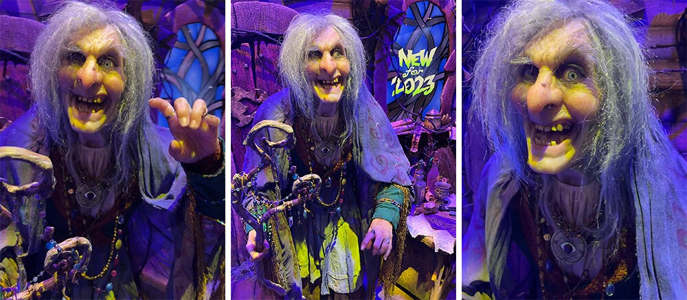 The witch from Haunted Hotel at Funtown Splashtown in Maine