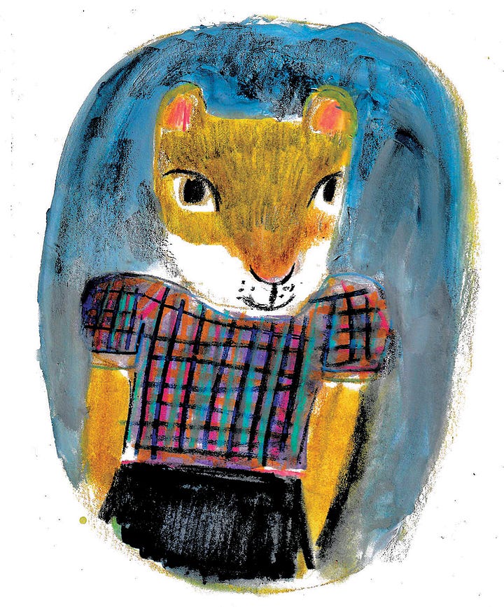 Squirrel character illustration by Beth Spencer