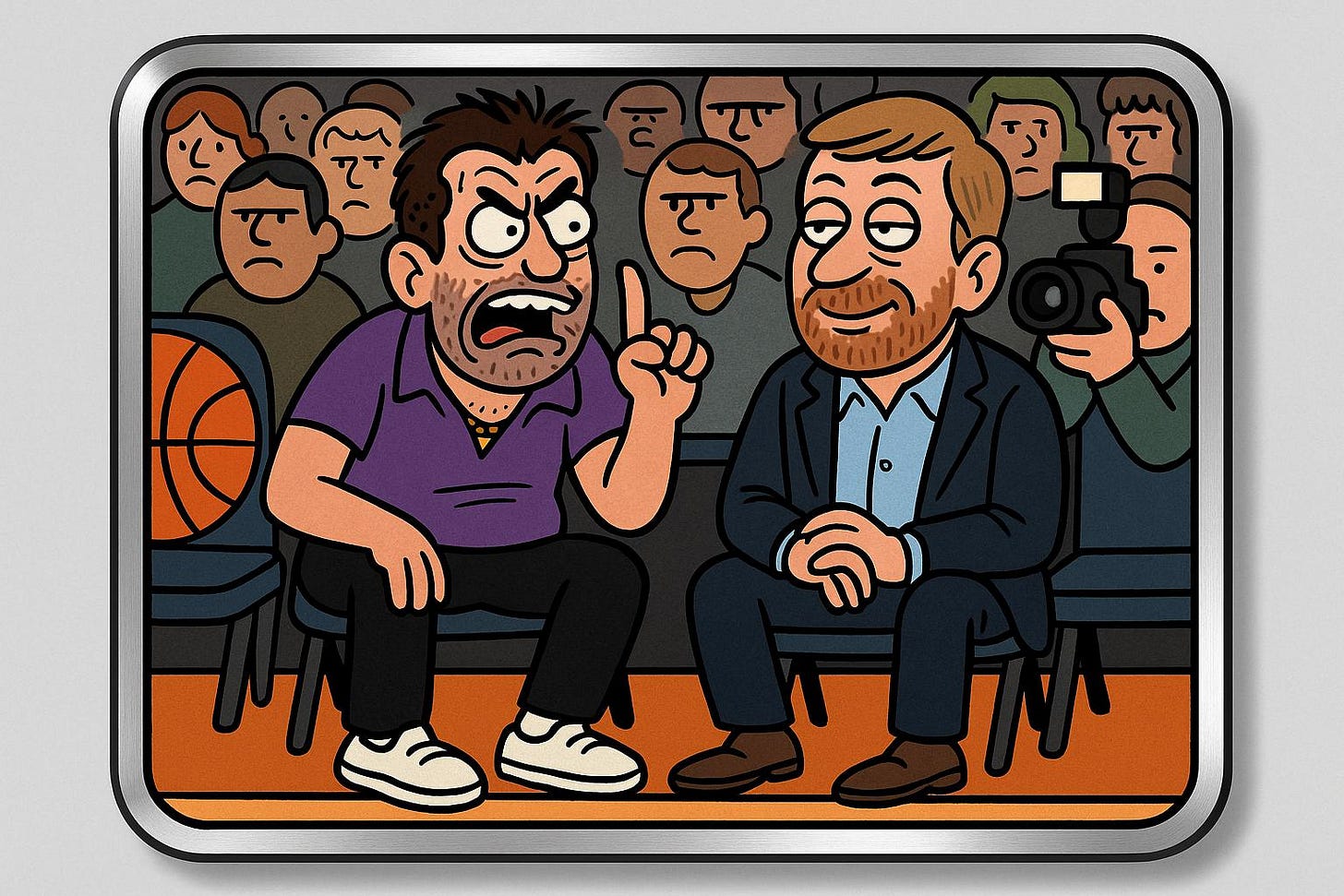 Animated Basketball Courtside Confrontation Animated Basketball Courtside Confrontation