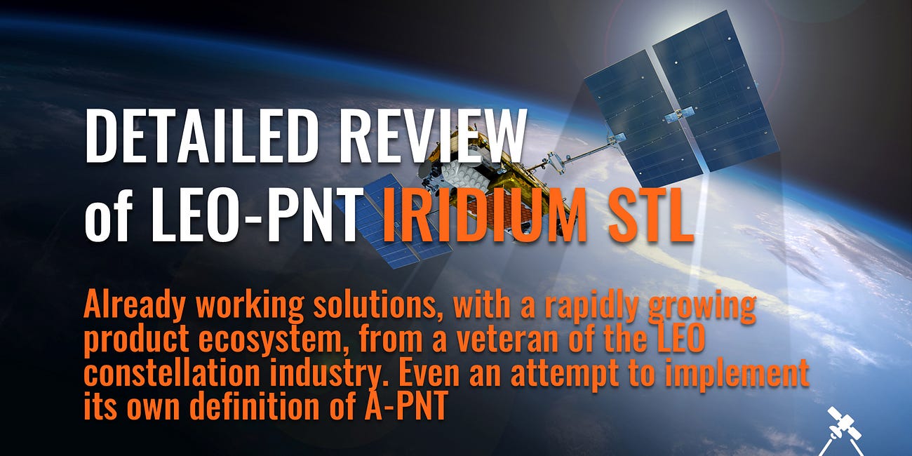 Detailed review of LEO-PNT Iridium STL