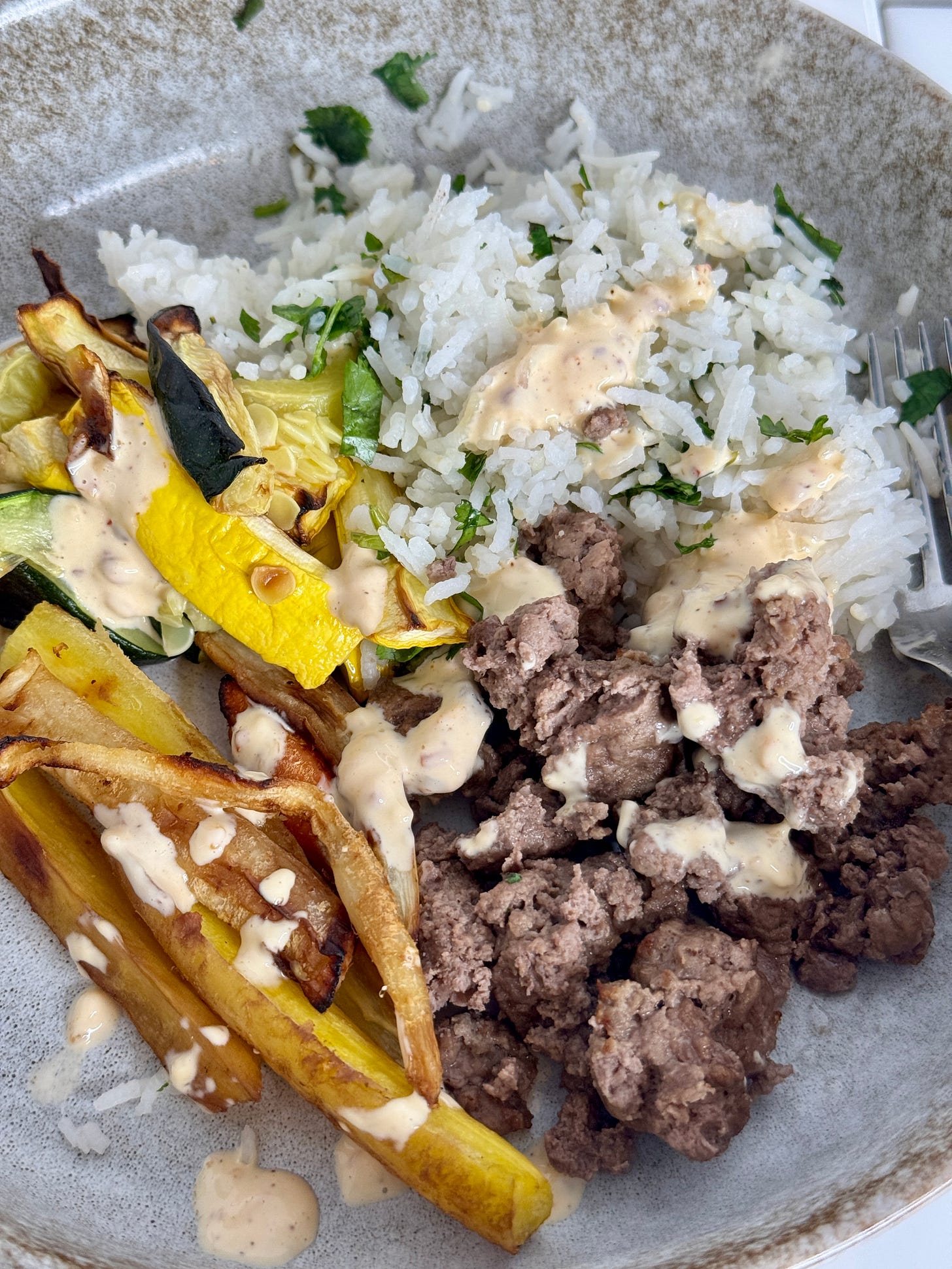 Japanese sweet carrot rice bowl of hibachi at home