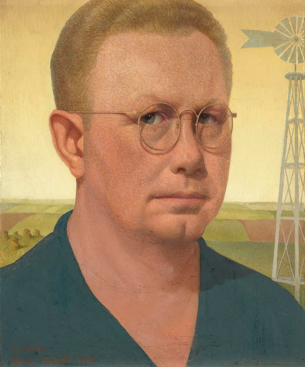 A photograph of the American painter Grant Wood A photograph of the American painter Grant Wood