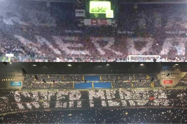 Due pesi e due misure: mica era la prima volta che appariva una scritta del  genere in una curva italiana. I precedenti... Mai sanzionati