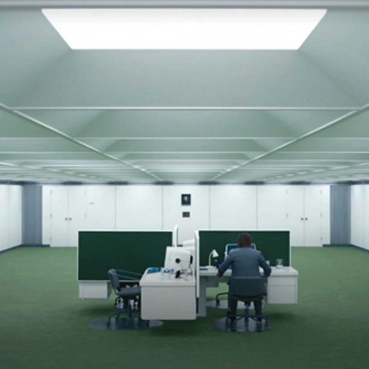 Mark, Helly, Mr. Milchick, MDR Office, MDR Terminal