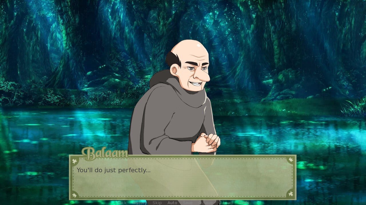An evil magician who looks like Gargamel is talking to himself about his plans