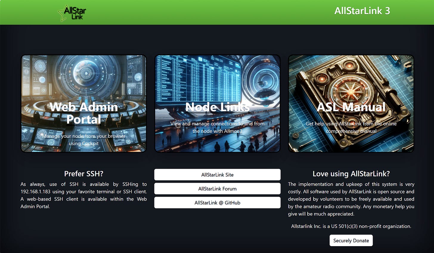 Choose Web Admin Portal to go to the Cockpit