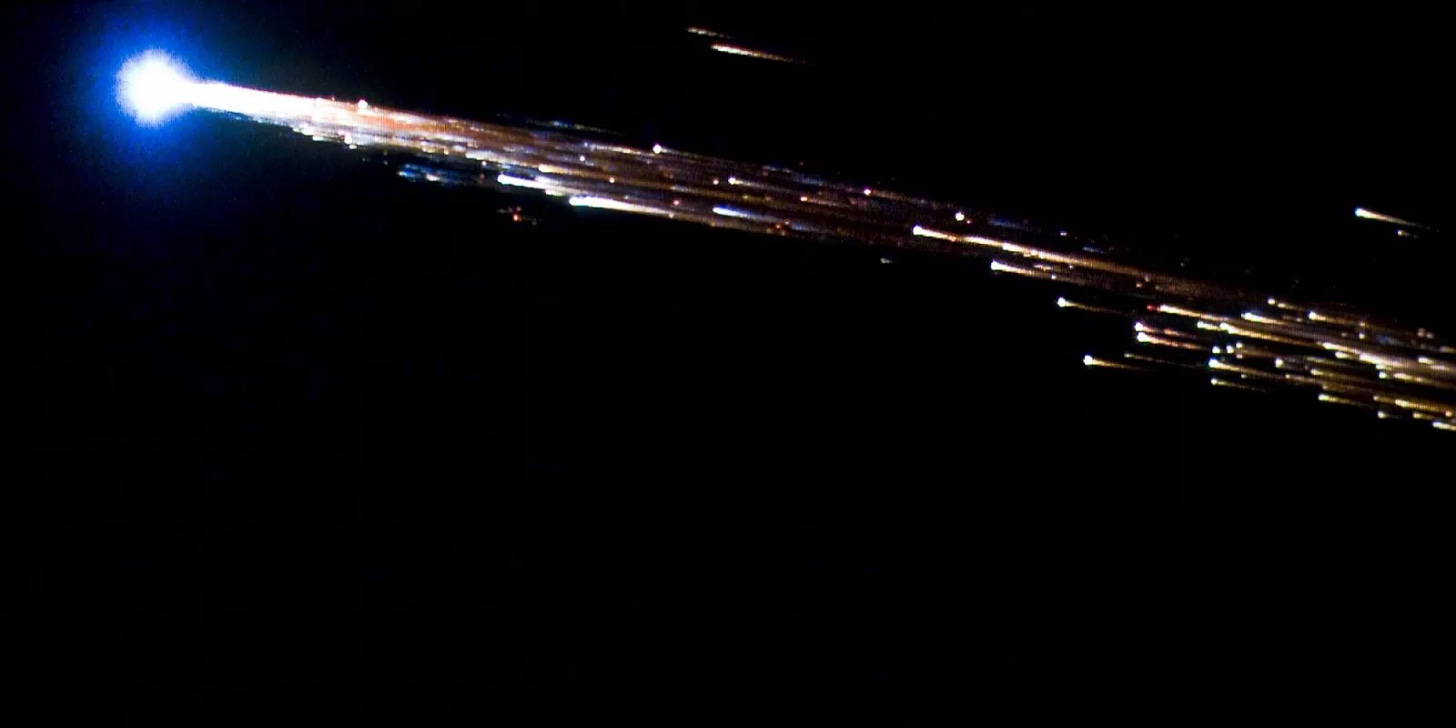 Image of space junk falling to earth Image of space junk falling to earth