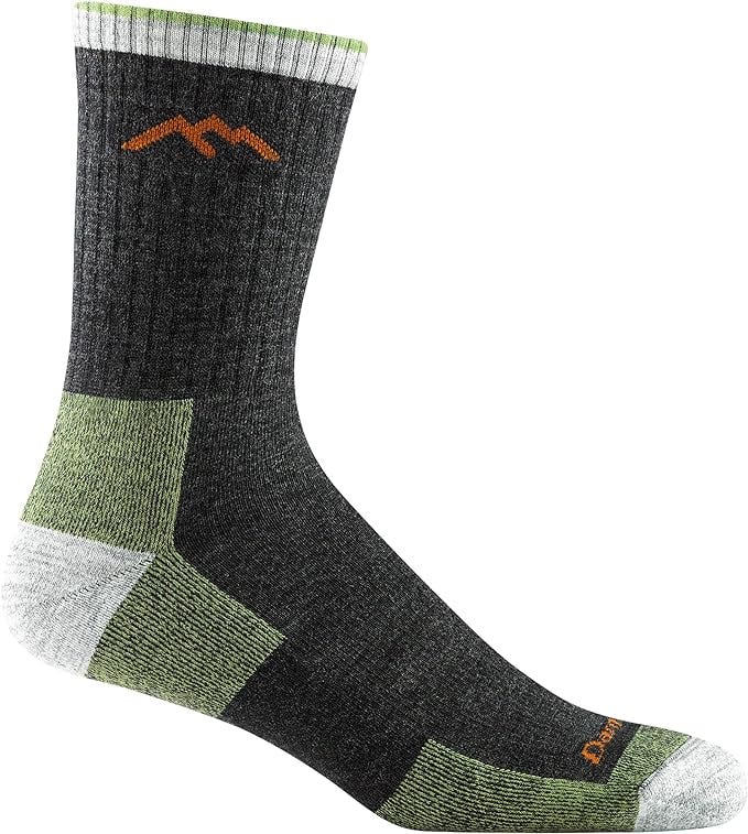Darn Tough 1466 Men&#39;s Merino Wool Micro Crew Cushion Socks, Lime, Medium (8-9.5)