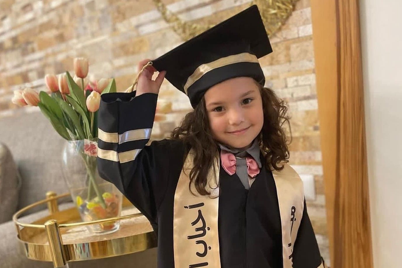 Hind Rajab, graduating from kindergarten, later killed by Israeli forces at the age of 5.