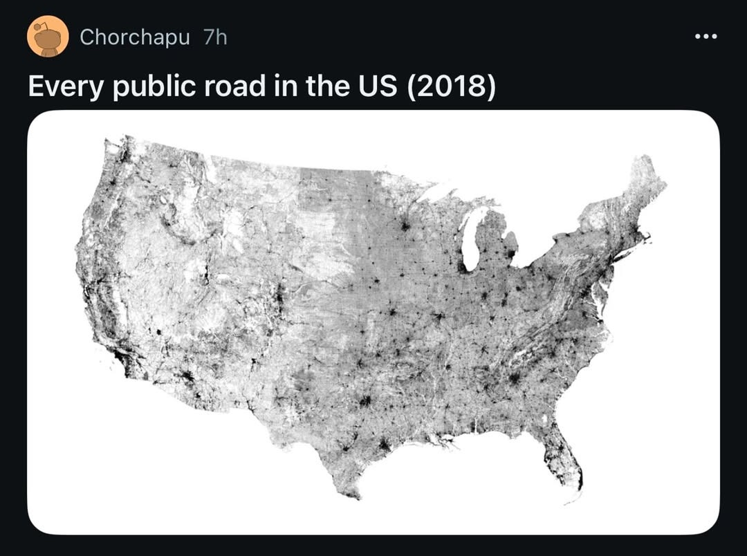 MAPPED: Every Public Road in the U.S. MAPPED: Every Public Road in the U.S.