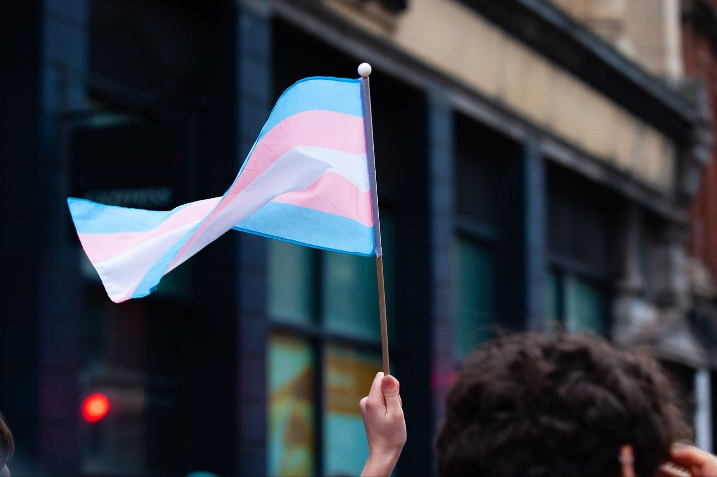 A person holds a transgender pride flag. (Credit: Nicky Ebbage/iStock) A person holds a transgender pride flag. (Credit: Nicky Ebbage/iStock)