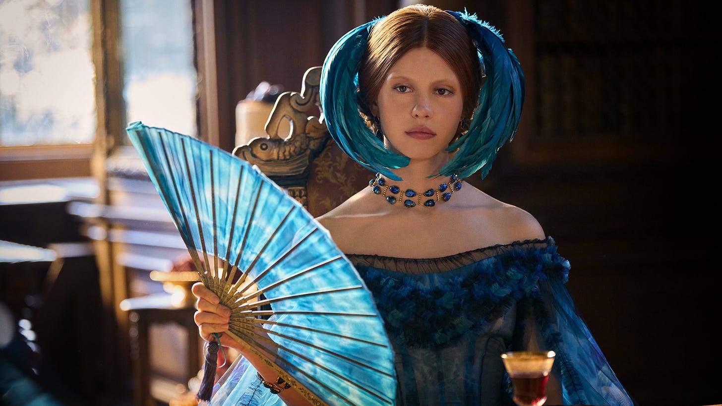 Mia Goth as Elizabeth Harlander in Guillermo del Toro’s Frankenstein Mia Goth as Elizabeth Harlander in Guillermo del Toro’s Frankenstein