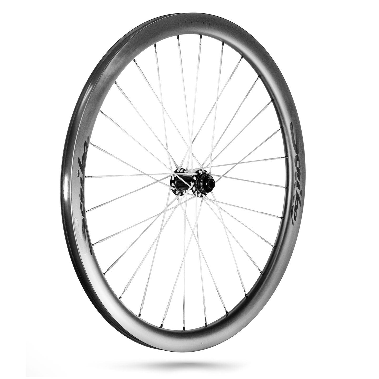 Rear Scribe Gravel Carbon 40 wheel featuring 45T ratchet hub and smooth rolling performance.