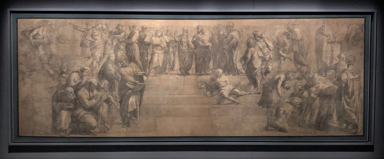 Raphael preparatory cartoon School of Athens Ambrosiana