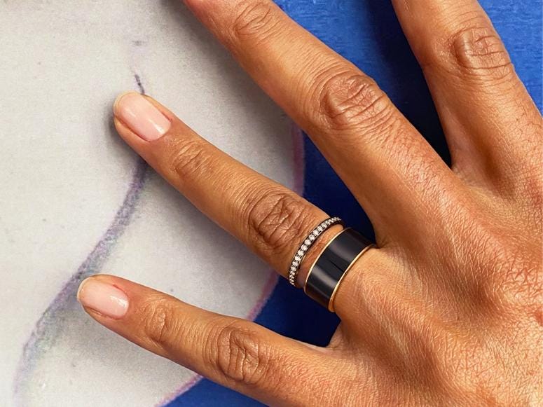 Hand wearing Repossi Berbere ring Hand wearing Repossi Berbere ring