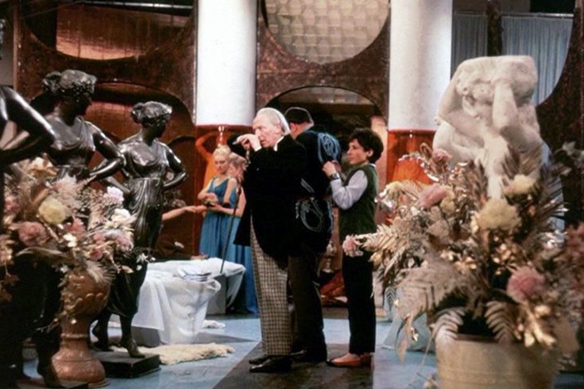 The Doctor and friends in one of the luxurious versions of Morphoton