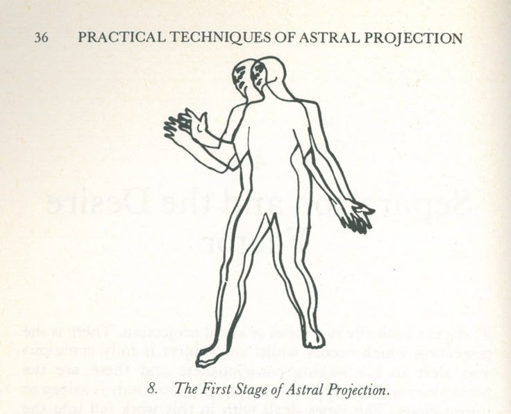 This may contain: a drawing of a man holding something in his hand with the words practical techniques of astral projection