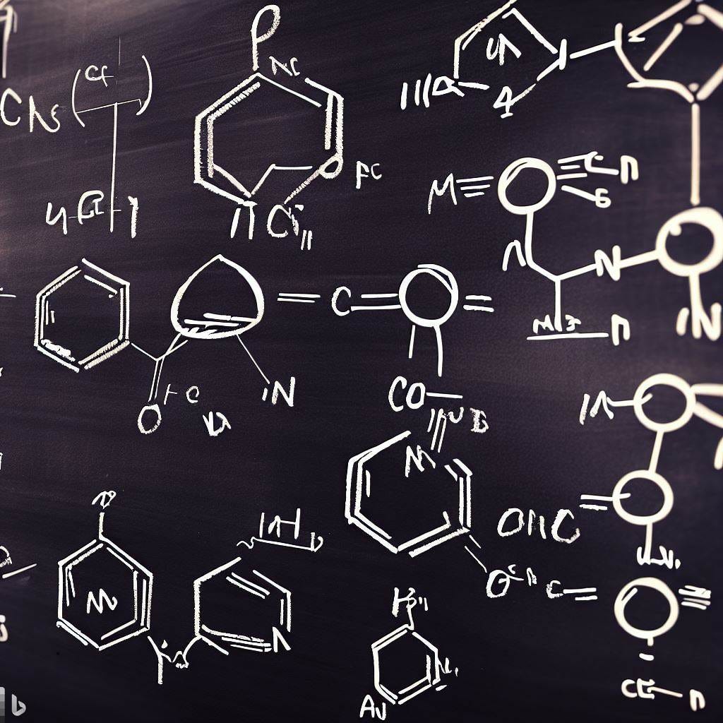 photo showing a number of inaccurate chemical structures