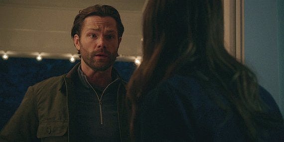 Walker looking intently at Geri on front door Walker looking intently at Geri on front door