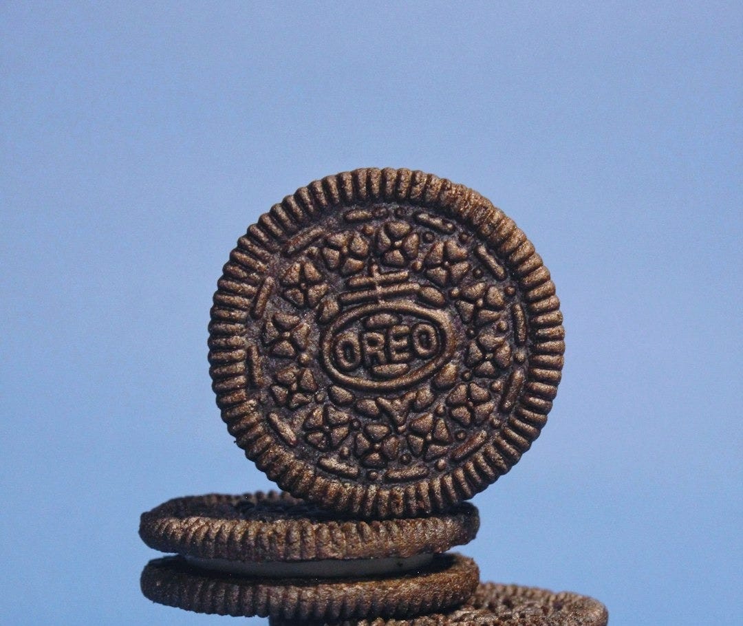 a stack of cookies sitting on top of each other
