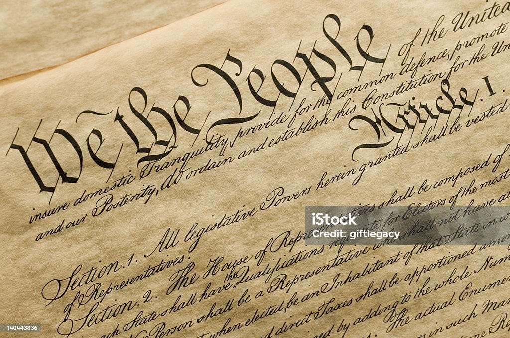 We the People This is a copy of the cover of the U.S. Constitution. US Constitution Stock Photo