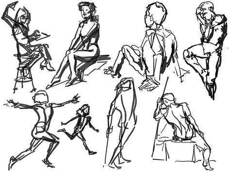 A gallery of my figure drawing sketches, science-fiction architechture designs, and an alien species.