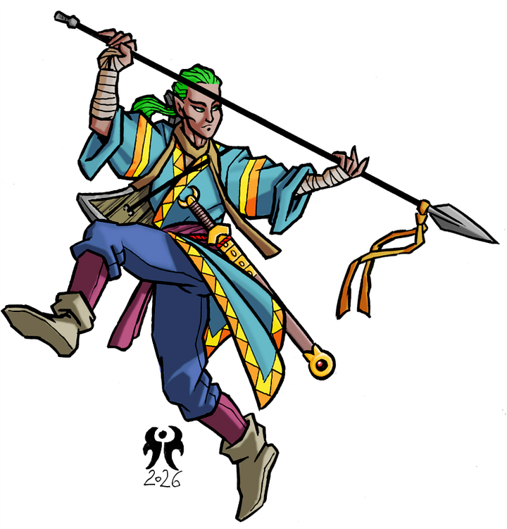 Scooby Dooesque undead, Spear wielding elf, germanic warrior, strangler goblin