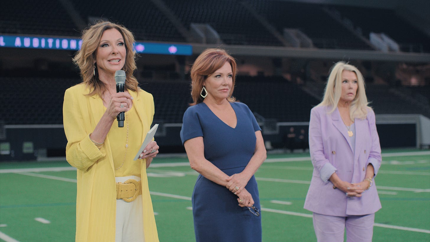 Charlotte Jones (Executive VP), Kelli Finglass (Director) and Judy Trammell (Choreographer) from Netflix's America's Sweethearts: Dallas Cowboys Cheerleaders