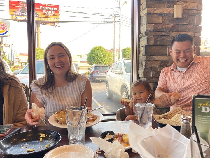 People eating at a restaurant.