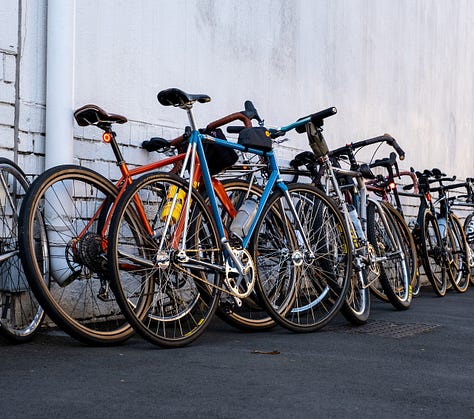 Photos of bikes and contestants of an alley cat race in Cape Town, South Africa