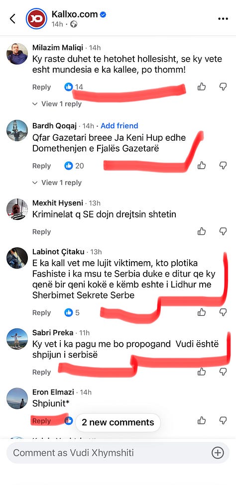 1] Komentet në postimin e Kallxo.com